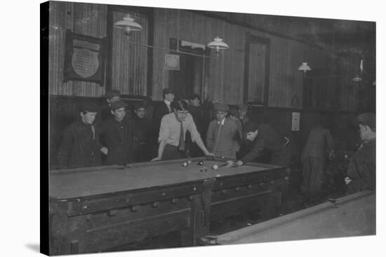 Elm Pool Room Billiards Club Photograph - New Bedford, MA-Lantern Press-Stretched Canvas