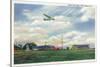 Elmira, New York - Glider Plane Leaving Harris Hill Field-Lantern Press-Stretched Canvas