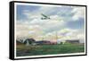 Elmira, New York - Glider Plane Leaving Harris Hill Field-Lantern Press-Framed Stretched Canvas