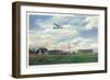 Elmira, New York - Glider Plane Leaving Harris Hill Field-Lantern Press-Framed Art Print