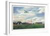 Elmira, New York - Glider Plane Leaving Harris Hill Field-Lantern Press-Framed Art Print