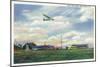 Elmira, New York - Glider Plane Leaving Harris Hill Field-Lantern Press-Mounted Art Print