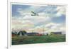 Elmira, New York - Glider Plane Leaving Harris Hill Field-Lantern Press-Framed Art Print