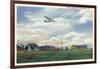 Elmira, New York - Glider Plane Leaving Harris Hill Field-Lantern Press-Framed Art Print