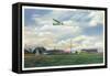 Elmira, New York - Glider Plane Leaving Harris Hill Field-Lantern Press-Framed Stretched Canvas