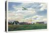 Elmira, New York - Glider Plane Leaving Harris Hill Field-Lantern Press-Stretched Canvas