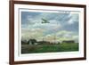 Elmira, New York - View of Harris Hill Glider Field, Glider in Flight-Lantern Press-Framed Art Print