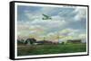 Elmira, New York - View of Harris Hill Glider Field, Glider in Flight-Lantern Press-Framed Stretched Canvas