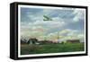 Elmira, New York - View of Harris Hill Glider Field, Glider in Flight-Lantern Press-Framed Stretched Canvas