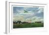 Elmira, New York - View of Harris Hill Glider Field, Glider in Flight-Lantern Press-Framed Art Print