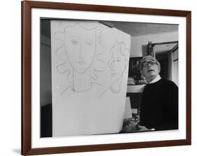 Elmyr de Hory, Standing Next to the Forged "Matisse" That He Made-Pierre Boulat-Framed Photographic Print