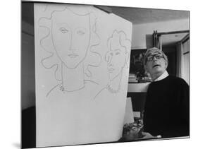 Elmyr de Hory, Standing Next to the Forged "Matisse" That He Made-Pierre Boulat-Mounted Photographic Print