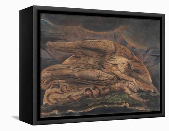 Elohim Creating Adam-William Blake-Framed Stretched Canvas