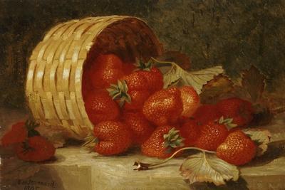 Strawberries in a Wicker Basket on a Ledge, 1895
