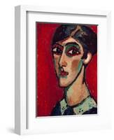 Elongated Head of a Woman in Brown-Red, 1913-Alexej Von Jawlensky-Framed Giclee Print