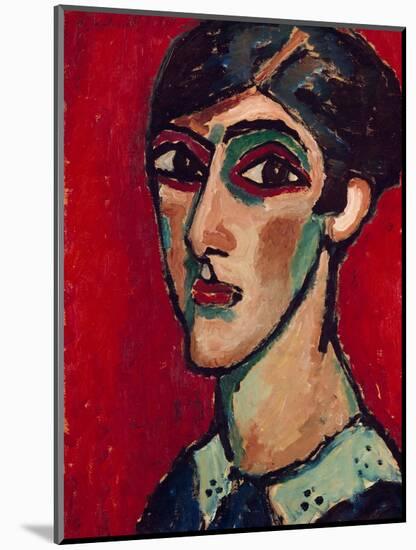 Elongated Head of a Woman in Brown-Red, 1913-Alexej Von Jawlensky-Mounted Giclee Print