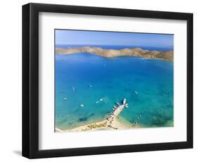 Elounda town beach, Elounda, Crete, Greek Islands, Greece, Europe-Sakis Papadopoulos-Framed Photographic Print