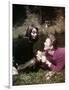 Elsa Martinelli and Kirk Douglas sur le tournage du film La Riviere by nos Amours THE INDIAN FIGHTE-null-Framed Photo