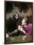 Elsa Martinelli and Kirk Douglas sur le tournage du film La Riviere by nos Amours THE INDIAN FIGHTE-null-Framed Photo