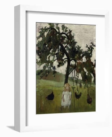 Elsbeth with chicken under an appletree. 1902-Paula Modersohn-Becker-Framed Giclee Print