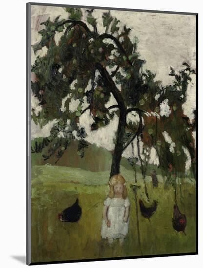 Elsbeth with chicken under an appletree. 1902-Paula Modersohn-Becker-Mounted Giclee Print