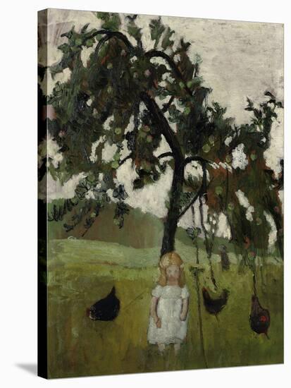 Elsbeth with chicken under an appletree. 1902-Paula Modersohn-Becker-Stretched Canvas
