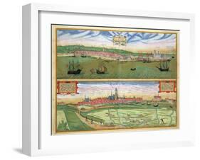 Elsenor and Ripen, from "Civitates Orbis Terrarum" by Georg Braun and Frans Hogenburg, circa 1572-Joris Hoefnagel-Framed Giclee Print