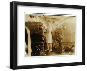 Elsie and Sadie Working at Yazoo City Yarn Mills, Mississippi Said They Were 13 Years Old, 1911-Lewis Wickes Hine-Framed Photographic Print