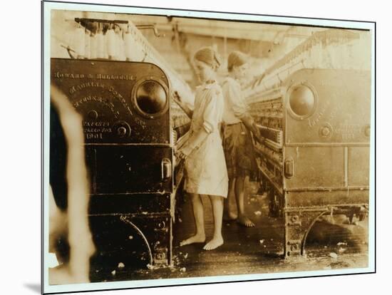 Elsie and Sadie Working at Yazoo City Yarn Mills, Mississippi Said They Were 13 Years Old, 1911-Lewis Wickes Hine-Mounted Photographic Print