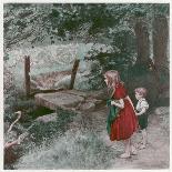 Children Watch Fairies Dancing and Creating a Fairy Ring-Elsie Gregory-Art Print