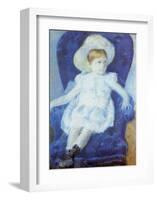 Elsie in a Blue Chair-Mary Cassatt-Framed Giclee Print