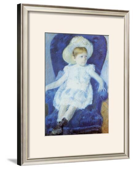 Elsie in a Blue Chair-Mary Cassatt-Framed Giclee Print