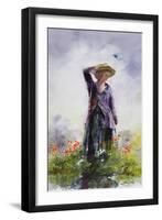 Elsie in the Garden-John Lidzey-Framed Giclee Print