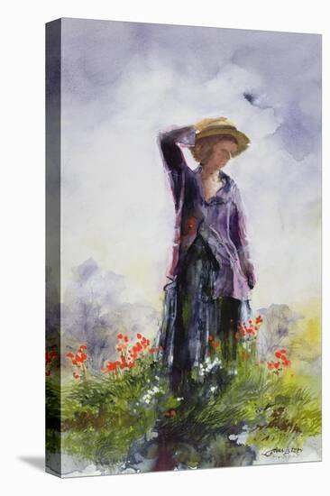 Elsie in the Garden-John Lidzey-Stretched Canvas