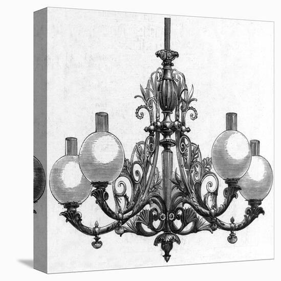 Elster Gas Lit Chandelier-null-Stretched Canvas