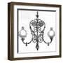 Elster Gas Lit Chandelier-null-Framed Art Print