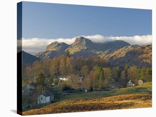 Elterwater Village with Langdale Pikes, Lake District National Park, Cumbria, England-James Emmerson-Stretched Canvas