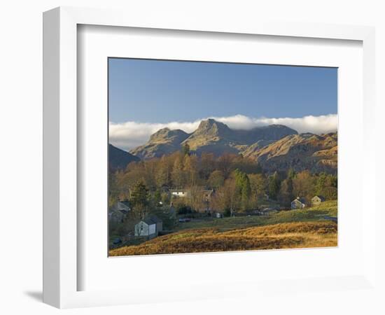 Elterwater Village with Langdale Pikes, Lake District National Park, Cumbria, England-James Emmerson-Framed Photographic Print