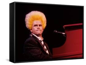 Elton John Performing, Wearing Wig-null-Framed Stretched Canvas