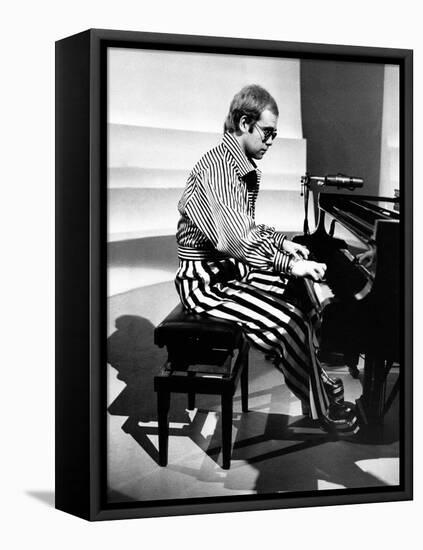 Elton John Playing Piano-null-Framed Stretched Canvas