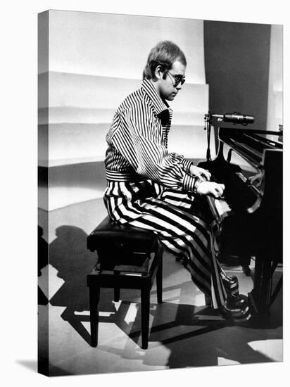 Elton John Playing Piano-null-Stretched Canvas