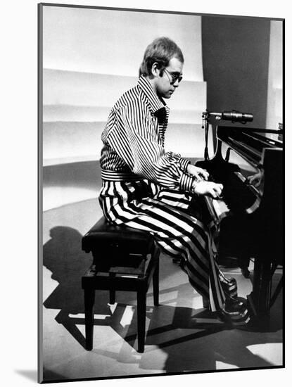 Elton John Playing Piano-null-Mounted Photographic Print