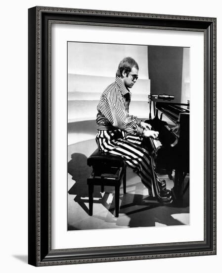 Elton John Playing Piano-null-Framed Photographic Print