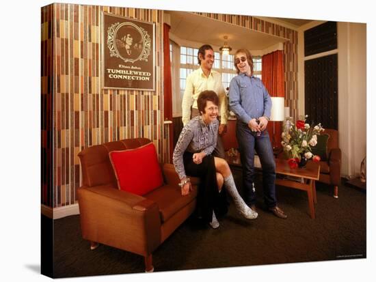 Elton John Sharing a Laugh with His Mother and Stepfather-John Olson-Stretched Canvas