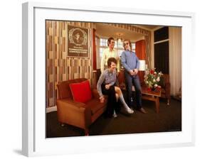 Elton John Sharing a Laugh with His Mother and Stepfather-John Olson-Framed Premium Photographic Print