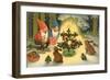 Elves at Christmas Tree-null-Framed Art Print