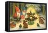 Elves at Christmas Tree-null-Framed Stretched Canvas