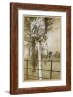 Elves Change Sign-Arthur Rackham-Framed Art Print