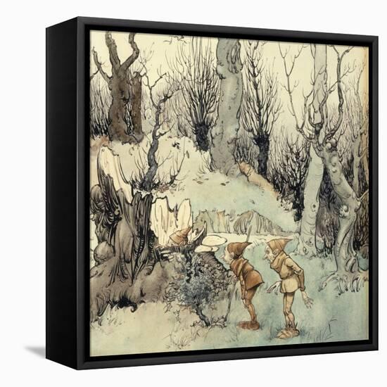 Elves in a Wood-Arthur Rackham-Framed Stretched Canvas