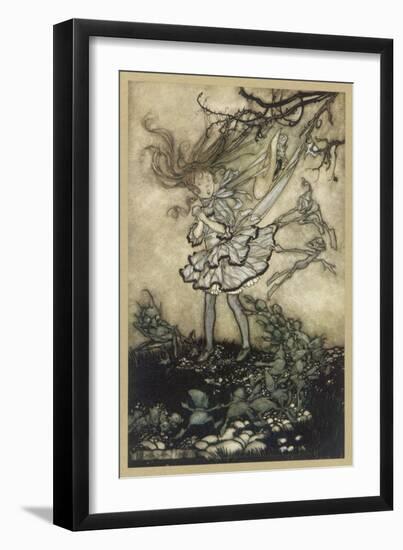 Elves Teasing a Girl-Arthur Rackham-Framed Art Print